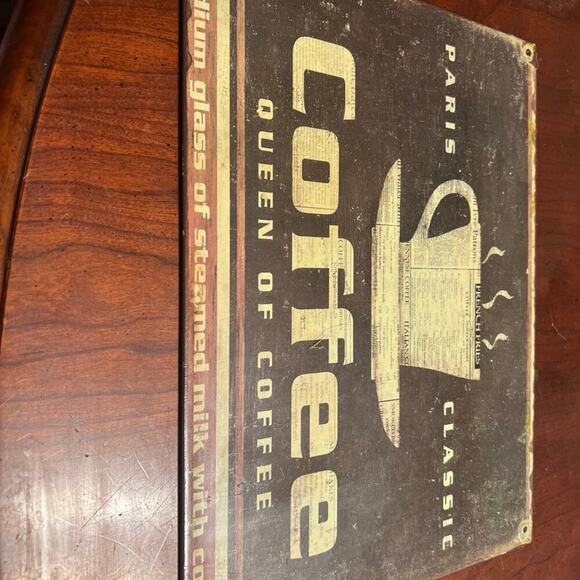 Sign Tin/Metal Paris Classic Queen of Coffee 13.5" x 10.25" - Picture 2 of 12